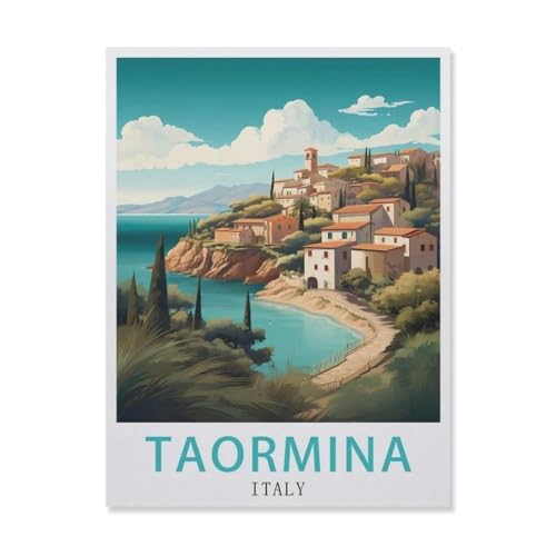 Puzzles für Kinder und Erwachsene, 1000 Teile, Taormina, Italien, Handwerk, Geschenk, Familie, klassisches 3D-Puzzle, Holzspielzeug, einzigartiges Geschenk, Innendekoration (75 x 50 cm) -DQ88 von YYHMKBYY