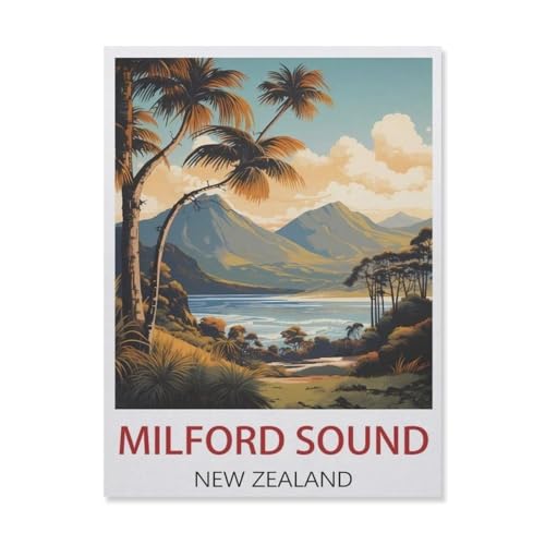 Puzzles mit 1000 Teilen, Milford Sound, Neuseeland, Poster, Wandkunst für Geschenke für Erwachsene und Kinder, Lernspielzeug (50 x 70 cm) -DS20 von YYHMKBYY