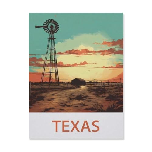 Puzzles mit 1000 Teilen, Texas, Wandkunst, für Geschenke für Erwachsene, Kinder, Lernspielzeug (38 x 26 cm), EF30 von YYHMKBYY