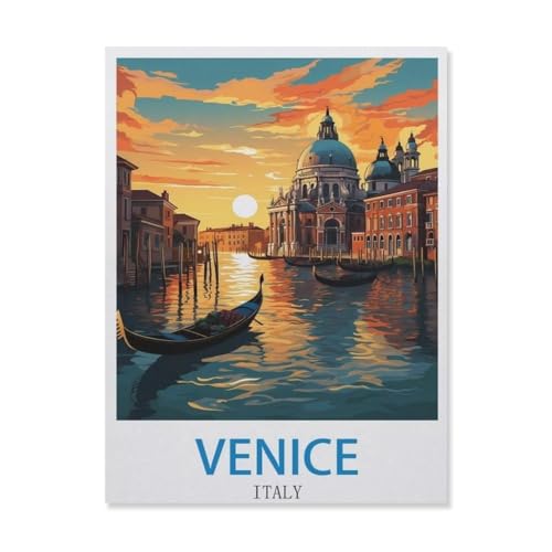 Puzzle 1000 Teile DIY Holz Puzzle，Venedig, Italien，Freizeit Creative Kreuzworträtsel Spiel Kind Puzzle Spielzeug Geburtstag Festival Einzigartiges Geschenk（75x50cm）-EJ94 von YYHMKBYY