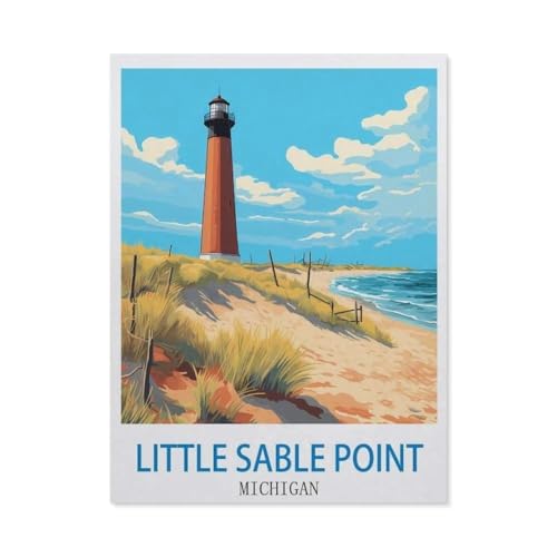 Puzzles mit 1000 Teilen, kleiner Sandpunkt, Michigan, intellektuelles Lernspielzeug, lustiges Puzzlespiel für Kinder und Erwachsene (38 x 26 cm) -EE61 von YYHMKBYY