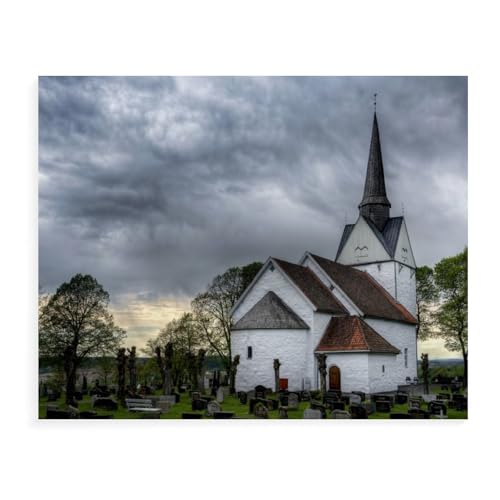 Råde Kirche，Für Erwachsene Familie Stress Relief Puzzle Spielzeug - Familie Spaß Herausforderung Spielzeug - 1000 Teile Puzzle（38x26cm）-AX71 von YYHMKBYY