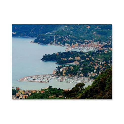 Rapallo und Santa Margherita Ligure，Papier Puzzle 1000 Teile Spielzeug Für Erwachsene Dekompressionsspiel（38x26cm）-AU8 von YYHMKBYY