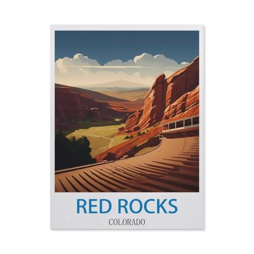 Red Rocks, Colorado，Puzzle 1000 Teile Holz Puzzle Geeignet Für Erwachsene Kinder Familien Stressabbau Puzzlespiele（75x50cm）-CK6 von YYHMKBYY