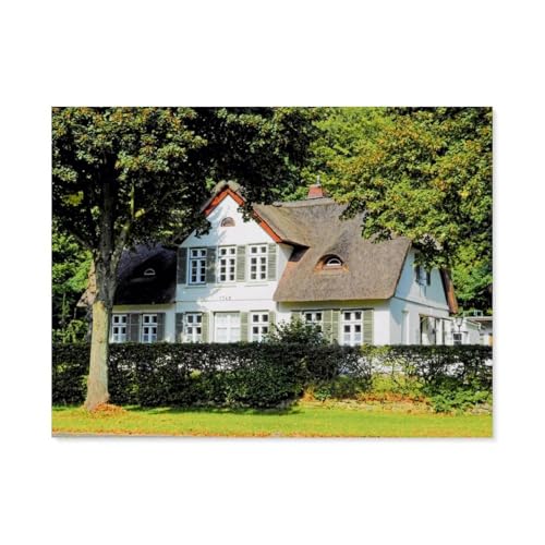 Reinbek, Tischlerkate，1000 Teile, Puzzle Aus Holz Für Erwachsene Und Kinder Ab 12 Jahren, Lernspielzeug（75x50cm）-AZ84 von YYHMKBYY