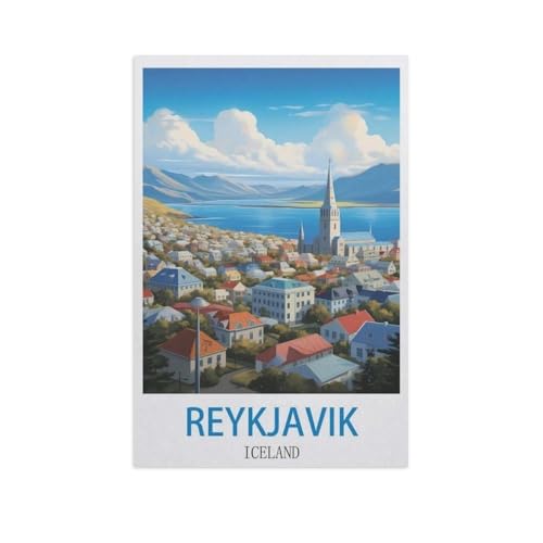 Reykjavik, Island，Puzzles, 1000-teiliges Puzzle Für Erwachsene Und Kinder Ab 10 Jahren（38x26cm）-GF1 von YYHMKBYY