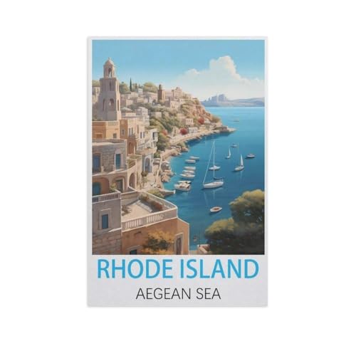 Rhode Island Ägäisches Meer, Puzzle 1000 Teile für Erwachsene, klassisches Puzzle, Kinderpuzzle, herausfordernde und schwierige Puzzles für Erwachsene und Jugendliche (50 x 70 cm)-FP52 von YYHMKBYY