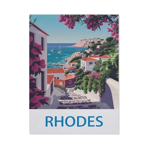 Rhodos, Griechenland，Puzzle 1000 Teile,Intellektuelle Entwicklung Pädagogisches Nach Hause Interessante Dekompression Brain Challenge Puzzle Für Jugendliche Kinder（38x26cm）-CJ37 von YYHMKBYY