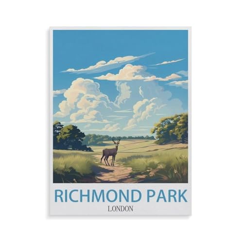 Richmond Park London，Für Erwachsene Familie Stress Relief Puzzle Spielzeug - Familie Spaß Herausforderung Spielzeug - 1000 Teile Puzzle（38x26cm）-GR78 von YYHMKBYY