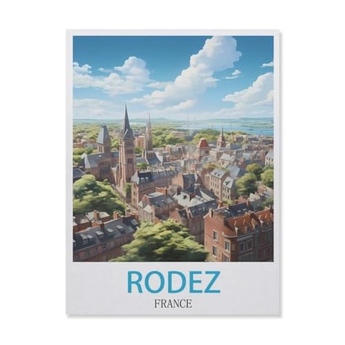 Rodez Frankreich，Papier Puzzle 1000 Teile Spielzeug Für Erwachsene Dekompressionsspiel（50x70cm）-GM39 von YYHMKBYY