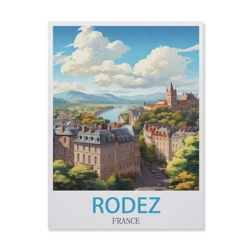 Rodez Frankreich，Puzzle 1000 Teile Papier Puzzle Erwachsene Kinder Lernspielzeug Familie Dekompressionsspiel（50x70cm）-GM37 von YYHMKBYY