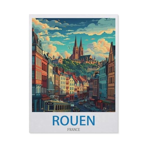 Rouen, Frankreich, Puzzles aus abstraktem Papier, 1000 Teile, für Erwachsene, hohe Schwierigkeitsgrade, kreatives Lerngeschenk (50 x 70 cm) - EC34 von YYHMKBYY