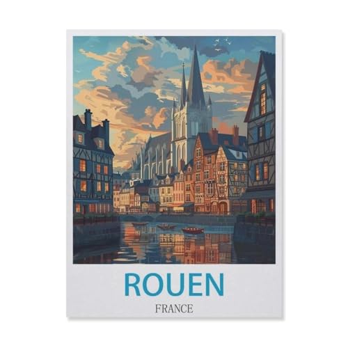 Rouen Frankreich，Puzzles 1000 Teile für Erwachsene, Klassische Puzzle Jungen Mädchen Puzzle für Kinder Teenager Lernspiel Spielzeug（75x50cm）-FD87 von YYHMKBYY