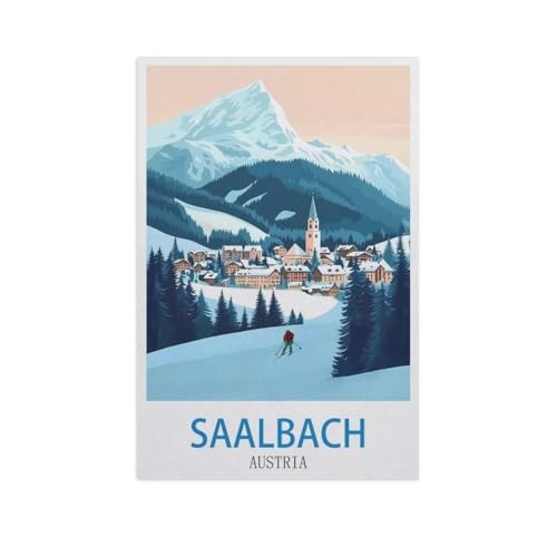 Saalbach, Österreich，Papier Puzzle 1000 Teile Spielzeug Für Erwachsene Dekompressionsspiel（50x70cm）-FX73 von YYHMKBYY