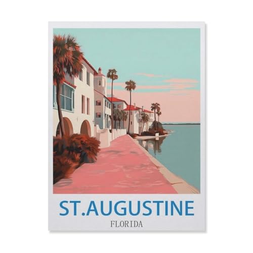 Saint-Augustin, Florida, Puzzle 1000 Teile, Holzpuzzle, Lernspielzeug für Kinder und Erwachsene, Geburtstagsgeschenk (75 x 50 cm) -EH72 von YYHMKBYY