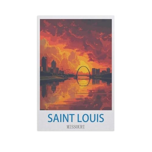 Saint Louis, Missouri，Puzzles 1000 Teile für Erwachsene, Klassische Puzzle Jungen Mädchen Puzzle für Kinder Teenager Lernspiel Spielzeug（38x26cm）-GC5 von YYHMKBYY