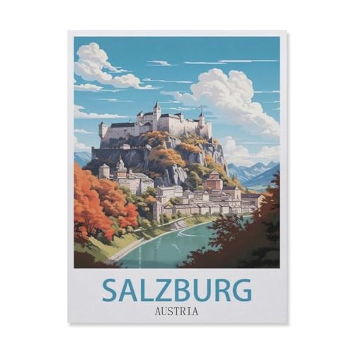 Salzburg, Österreich, Küste，Puzzle 1000 Teile Holz Puzzle Erwachsene Kinder Lernspielzeug Familie Dekompressionsspiel（75x50cm）-DS49 von YYHMKBYY