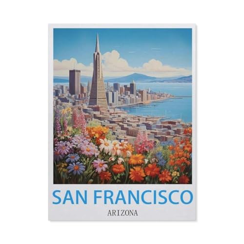 San Francisco Arizona, Vintage-Reiseposter，1000 Stück Erwachsene Holz Landschaft Puzzles Für Kinder Lernspielzeug Geschenke（75x50cm）-BH50 von YYHMKBYY