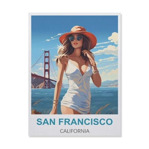 San Francisco California, Puzzle, 1000 Teile, Holzpuzzle für Erwachsene, Kinder, Lernspielzeug, Familien-Dekompressionsspiel (75 x 50 cm), FI14 von YYHMKBYY