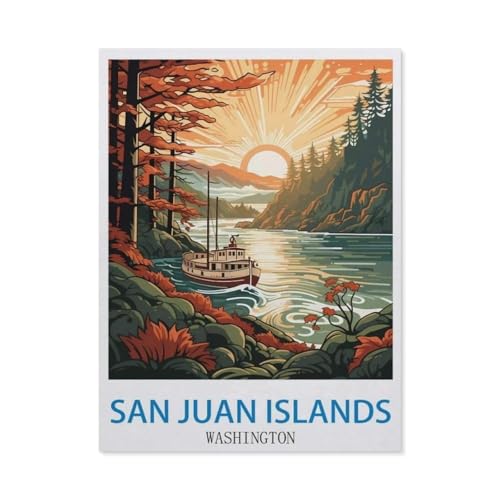 San Juan Islands, Washington，Puzzles 1000 Teile für Erwachsene, Klassische Puzzle Kinder Puzzle Herausfordernde Und Schwierige Rätsel für Erwachsene Und Jugendliche（38x26cm）-CM93 von YYHMKBYY