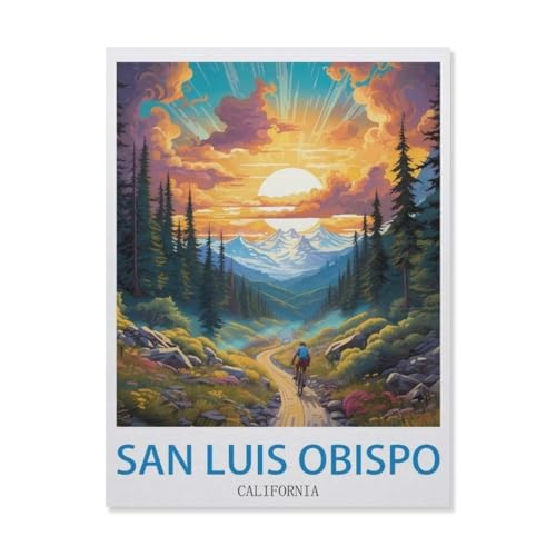 San Luis Obispo, Kalifornien，Puzzle 1000 Teile Holz Puzzle Geeignet Für Erwachsene Kinder Familien Stressabbau Puzzlespiele（75x50cm）-EH81 von YYHMKBYY