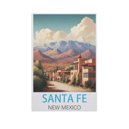 Santa Fe New Mexico，3D Puzzle 1000 Stück, Holz Montiert DIY Puzzle Montage Spielzeug Für Kinder, Holz Puzzle Holz Geschenk（75x50cm）-FT34 von YYHMKBYY