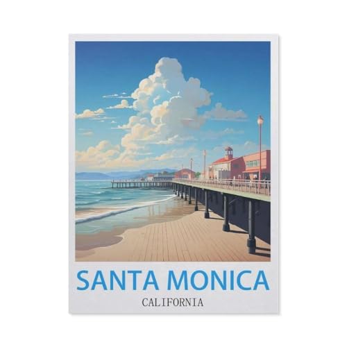 Santa Monica Kalifornien ，Puzzle 1000 Teile,Intellektuelle Entwicklung Pädagogisches Nach Hause Interessante Dekompression Brain Challenge Puzzle Für Jugendliche Kinder（50x70cm）-CD50 von YYHMKBYY