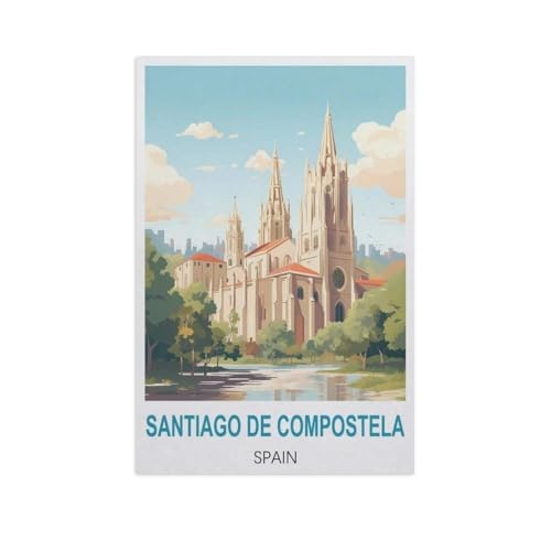 Santiago de Compostela, Spanien，Puzzles, 1000-teiliges Puzzle Für Erwachsene Und Kinder Ab 10 Jahren（38x26cm）-GH93 von YYHMKBYY