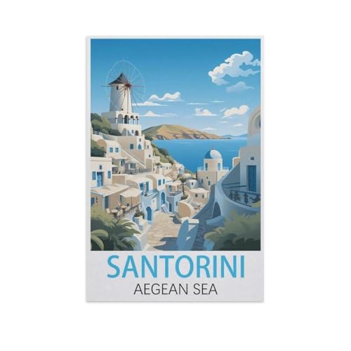 Santorin Ägäisische Meer，1000 Stück Erwachsene Papier Landschaft Puzzles Für Kinder Lernspielzeug Geschenke（38x26cm）-FT39 von YYHMKBYY