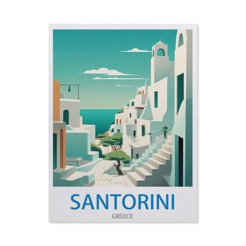 Santorini, Griechenland，Holz Puzzle 1000 Teile Spielzeug Für Erwachsene Dekompressionsspiel（75x50cm）-EK12 von YYHMKBYY