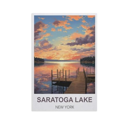 Saratoga Lake, New York，Puzzles 1000 Teile für Erwachsene, Klassische Puzzle Jungen Mädchen Puzzle für Kinder Teenager Lernspiel Spielzeug（38x26cm）-GG46 von YYHMKBYY