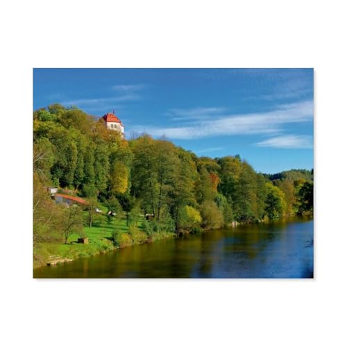 Schloss Wolkenburg，Für Erwachsene Familie Stress Relief Puzzle Spielzeug - Familie Spaß Herausforderung Spielzeug - 1000 Teile Puzzle（75x50cm）-AZ18 von YYHMKBYY