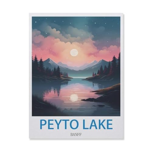 See Peyto, Banff, 1000 Teile Holzpuzzle, kreativ, pädagogisch, Puzzle, Anti-Stress-Spielzeug für Erwachsene und Kinder, Basteln, Eltern-Kind-Spiele (75 x 50 cm) -EH67 von YYHMKBYY