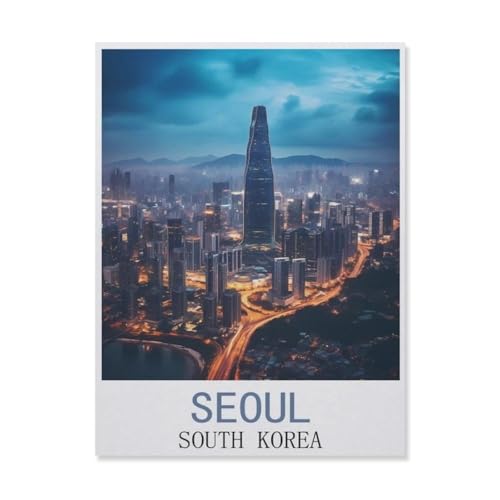 Seoul, Südkorea，Puzzles 1000 Teile für Erwachsene, Klassische Puzzle Jungen Mädchen Puzzle für Kinder Teenager Lernspiel Spielzeug（38x26cm）-FN39 von YYHMKBYY