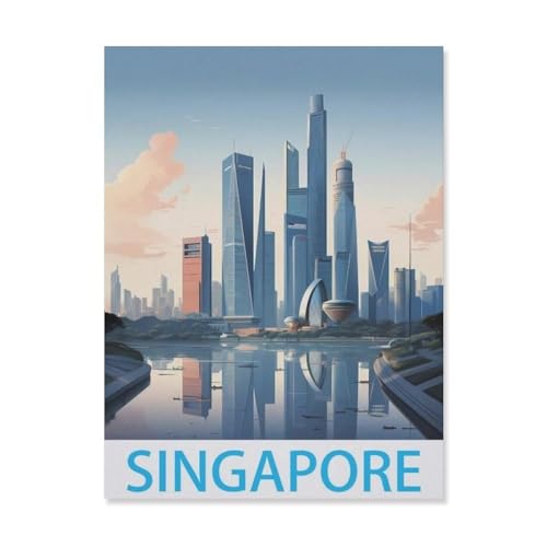 Singapur，Puzzle 1000 Teile Papier Puzzle Erwachsene Kinder Lernspielzeug Familie Dekompressionsspiel（50x70cm）-FH56 von YYHMKBYY