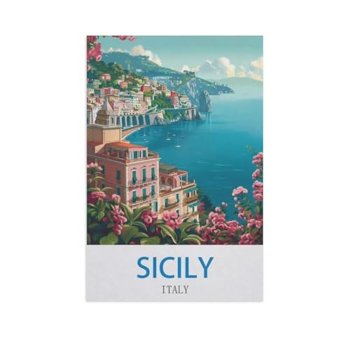 Sizilien, Italien，Puzzle 1000 Teile Erwachsene Kinde Spaß Lernspielzeug Geschenke（75x50cm）-FZ100 von YYHMKBYY