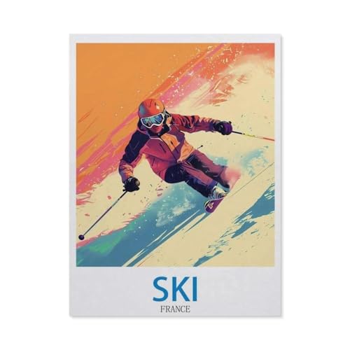 Ski Region, Frankreich，1000 Teile Puzzle Erwachsene Dekompressionsspielzeug Erwachsene Ideales Pädagogisches Puzzle Erwachsene Spiele Geschenk（50x70cm）-EC73 von YYHMKBYY