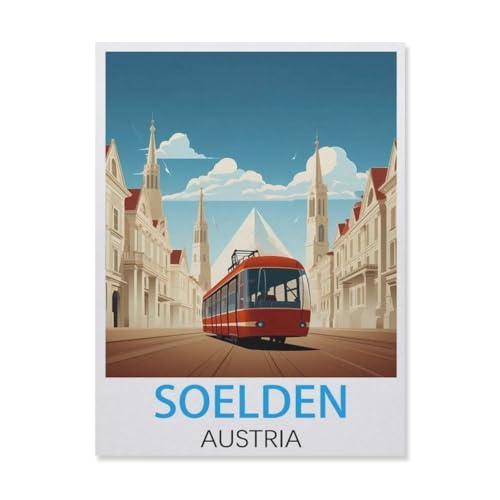 Soelden Österreich, Basteln, 1000 Teile, Puzzle, Lernpuzzle, intellektuelles Lernspielzeug, lustiges Dekompressionsspiel, Familienspiel für Kinder (75 x 50 cm) -FK91 von YYHMKBYY