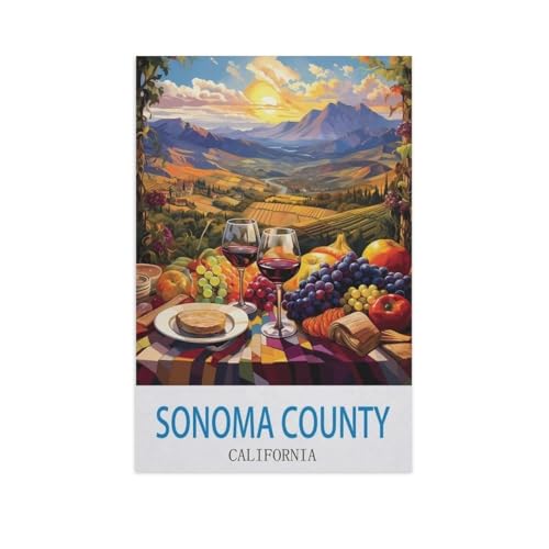 Sonoma County, Kalifornien，Holz Puzzle 1000 Teile Spielzeug Für Erwachsene Dekompressionsspiel（75x50cm）-GE33 von YYHMKBYY