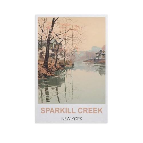 Sparkill Creek, New York，Puzzle 1000 Teile Erwachsene Kinde Spaß Lernspielzeug Geschenke（38x26cm）-GG60 von YYHMKBYY