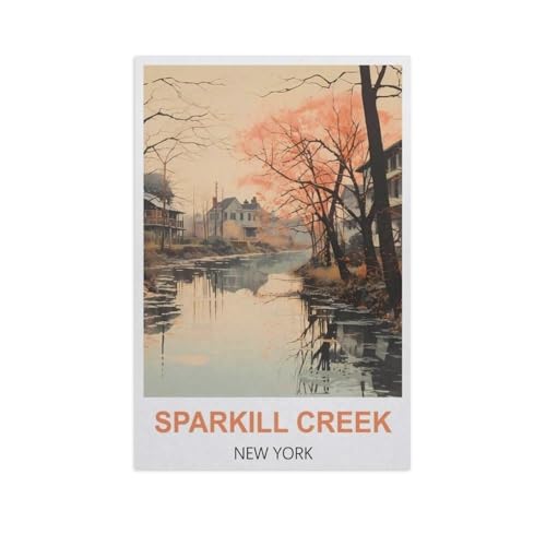 Sparkill Creek, New York，Puzzles für Erwachsene 1000 Teile, Klassische Puzzle Puzzle Schwierig für Erwachsene Teenager Freizeit Spaß Spiel Spielzeug （38x26cm）-GF72 von YYHMKBYY