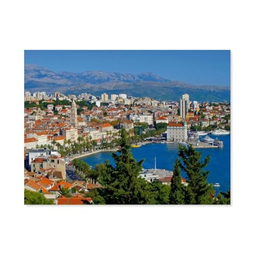 Split, Ansicht vom Marjanpark，Puzzle 1000 Teile Erwachsene Kinde Spaß Lernspielzeug Geschenke（38x26cm）-AR97 von YYHMKBYY