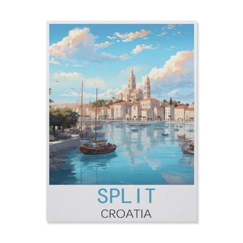 Split, Kroatien，Papier Puzzle 1000 Teile Spielzeug Für Erwachsene Dekompressionsspiel（38x26cm）-FL99 von YYHMKBYY