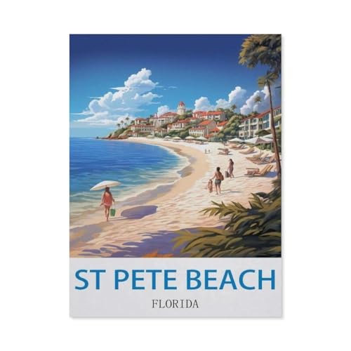 St Pete Beach, Florida – Vintage Reiseplakat，Puzzles 1000 Stück Puzzles Für Erwachsene Kinder Klassisches Familienpuzzle Indoor DIY Spielzeug Geburtstagsgeschenk（50x70cm）-CT63 von YYHMKBYY
