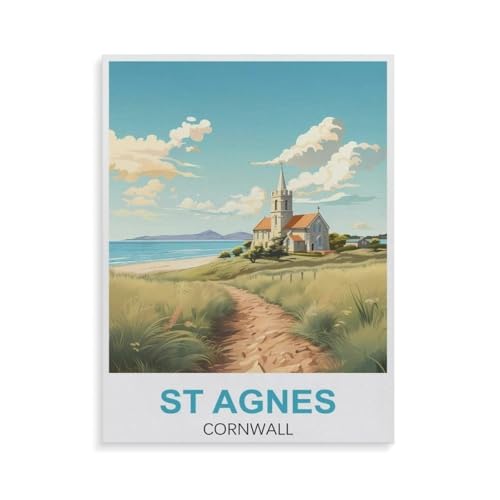 St. Agnes Cornwall，1000 Teile Puzzles, Holz Craft, Hochwertiges Modernes Puzzle, DIY, Für Erwachsene Und Kinder Ab 12 Jahren（75x50cm）-GR17 von YYHMKBYY