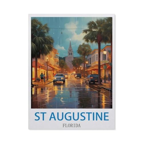 St. Augustine, Florida，Puzzle 1000 Teile Holz Puzzle Geeignet Für Erwachsene Kinder Familien Stressabbau Puzzlespiele（75x50cm）-CM98 von YYHMKBYY