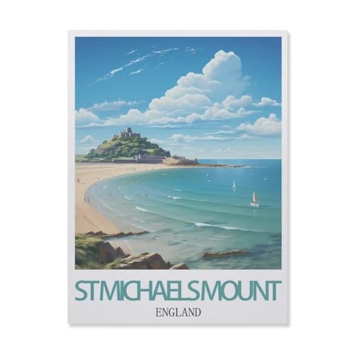 St. Michael's Mount England，Puzzle 1000 Teile Holz Puzzle Erwachsene Kinder Lernspielzeug Familie Dekompressionsspiel（75x50cm）-FJ2 von YYHMKBYY