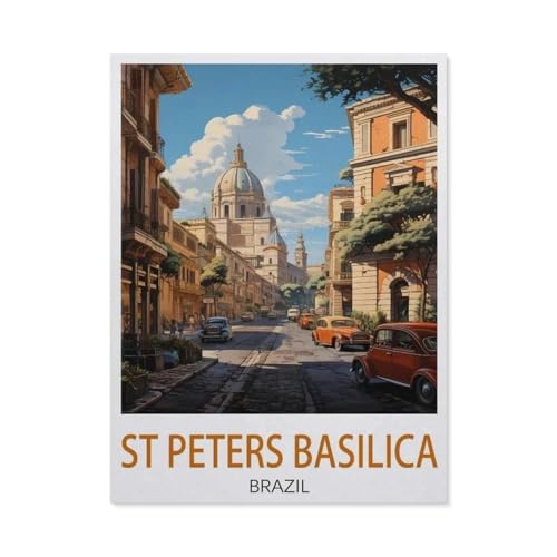 St. Peter Basilika, Vatikanstadt, Italien, Landschaft，Puzzle 1000 Teile Holz Puzzle Erwachsene Kinder Lernspielzeug Familie Dekompressionsspiel（75x50cm）-DW90 von YYHMKBYY