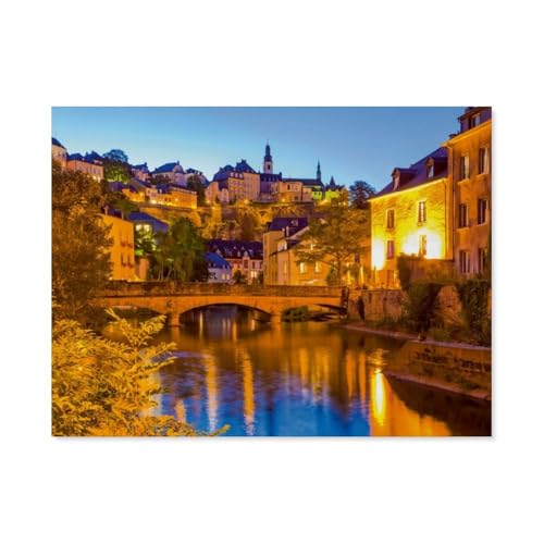 Stadtviertel Grund in der Stadt Luxemburg，Für Erwachsene Familie Stress Relief Puzzle Spielzeug - Familie Spaß Herausforderung Spielzeug - 1000 Teile Puzzle（75x50cm）-AU56 von YYHMKBYY