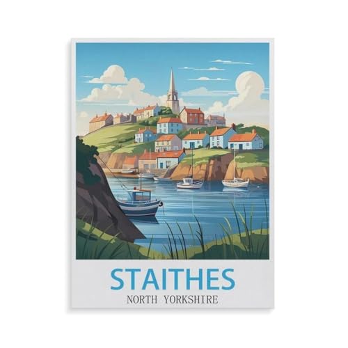 Staithes Nord-Yorkshire，Für Erwachsene Familie Stress Relief Puzzle Spielzeug - Familie Spaß Herausforderung Spielzeug - 1000 Teile Puzzle（38x26cm）-GS20 von YYHMKBYY